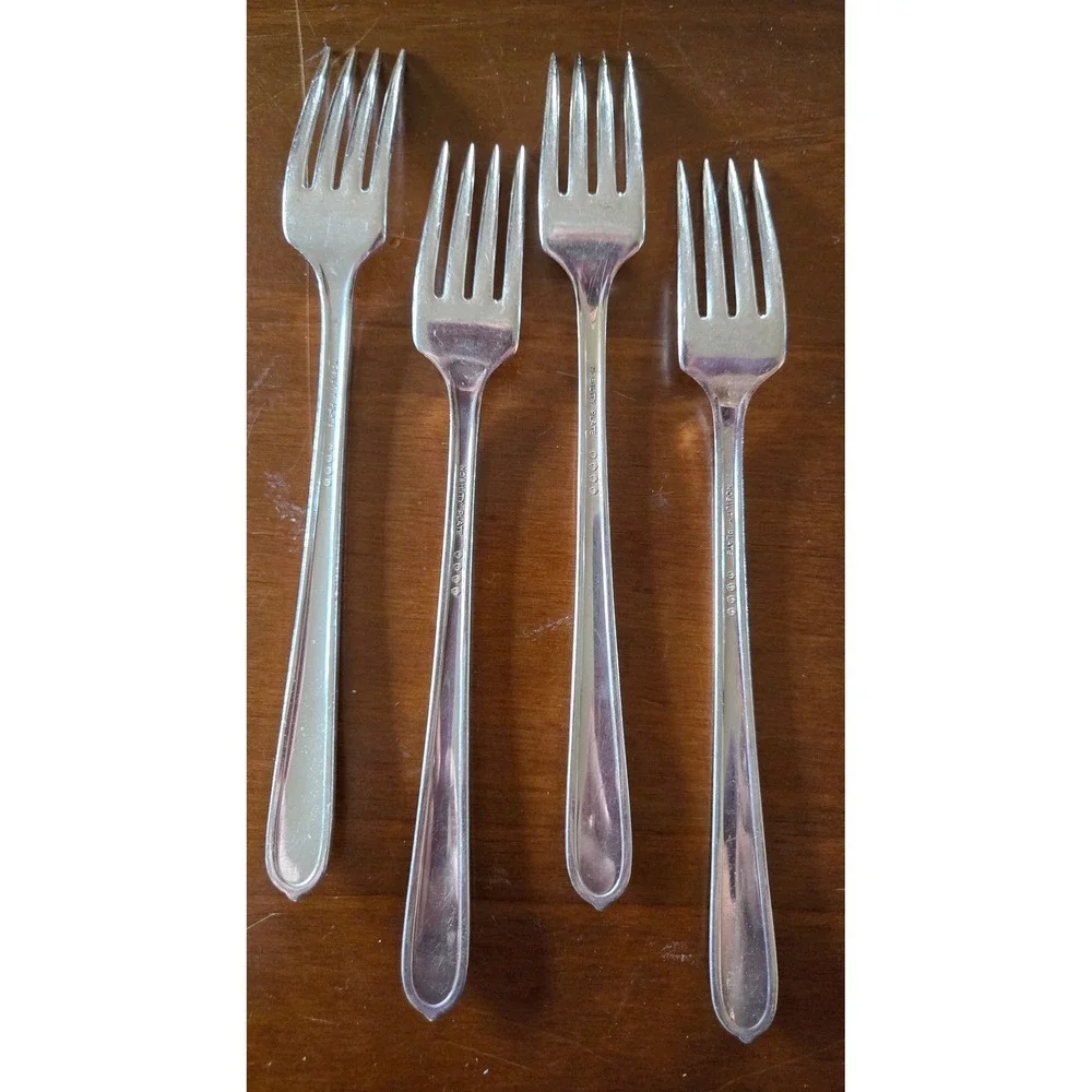 Nobility Plate Royal Rose Silver Plated Dinner Forks Set of 4 Oneida Vintage